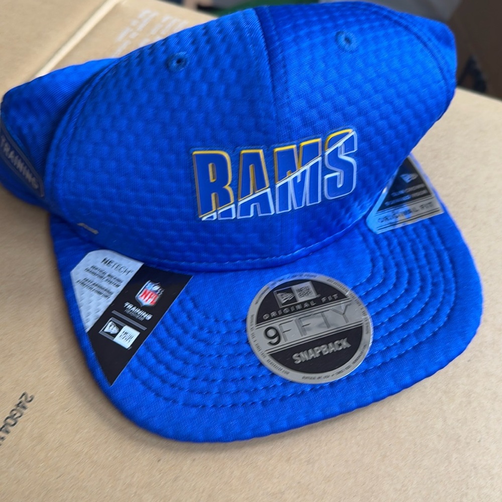 NWT blue LA rams training hat 9fifty new era